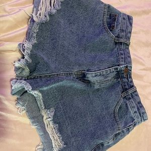 SHEIN denim high rise jean shorts